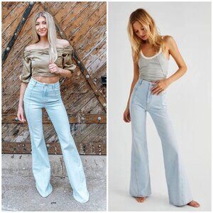 Free People Florence Flare Leg Jeans in Light Wash